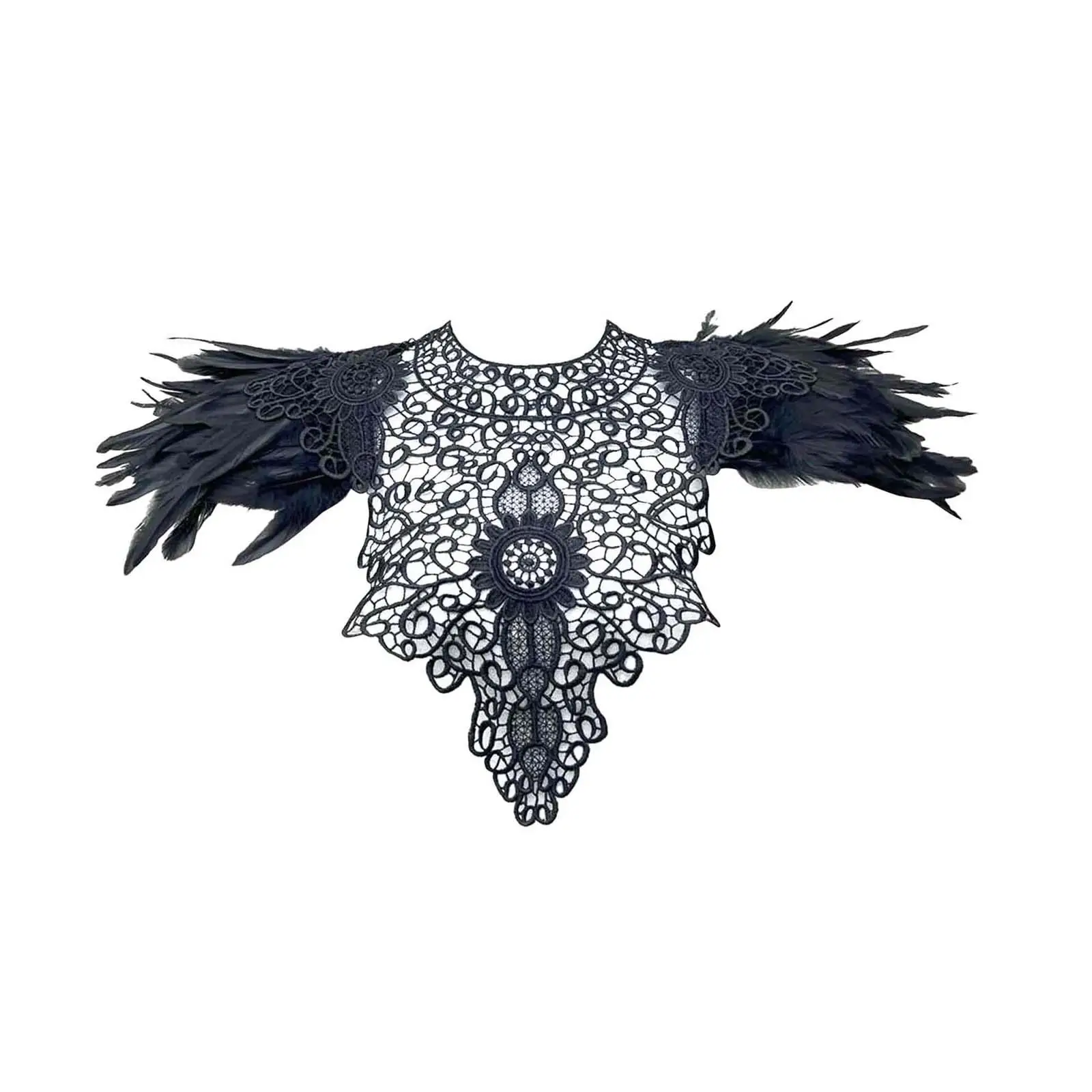 Women Artificial Feather Shrug Shawl Cape for Stage Performance Masquerade