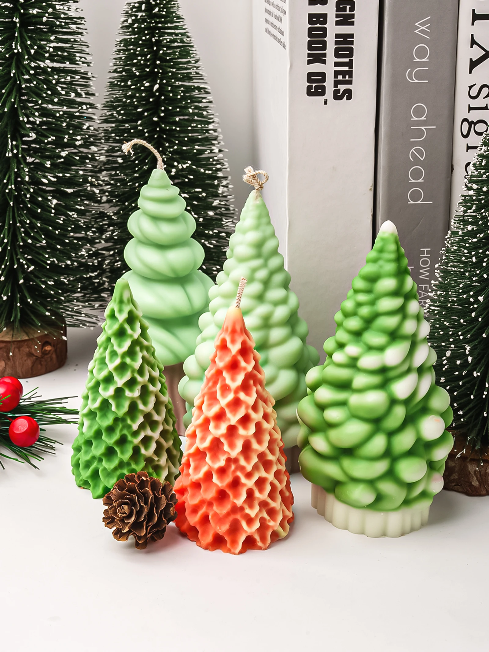 3D albero di natale candela stampi in Silicone albero di pino gesso resina epossidica colata fai da te aromaterapia sapone che fa stampi regalo di