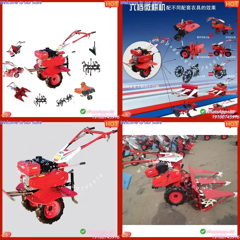 2026 China CE Farming Two Wheel Hand Operated Electric 7.5HP Motor Mini Tiller Weeder with 1 Year Warranty