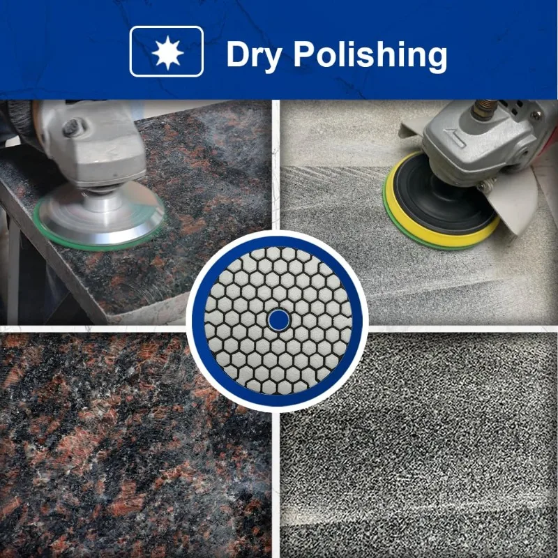 2/3/4/5inch Dry Diamond Polishing Pads Granite Marble Resin Sanding Discs Ceramic Stone Tile Glass Polisher Grinding Tools