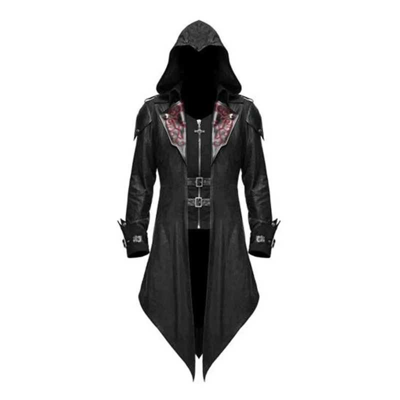 

New Medieval Assassin Game Assassins Creed Cosplay Costume Edward Streetwear Hooded Jacket Outwear Halloween Clothing