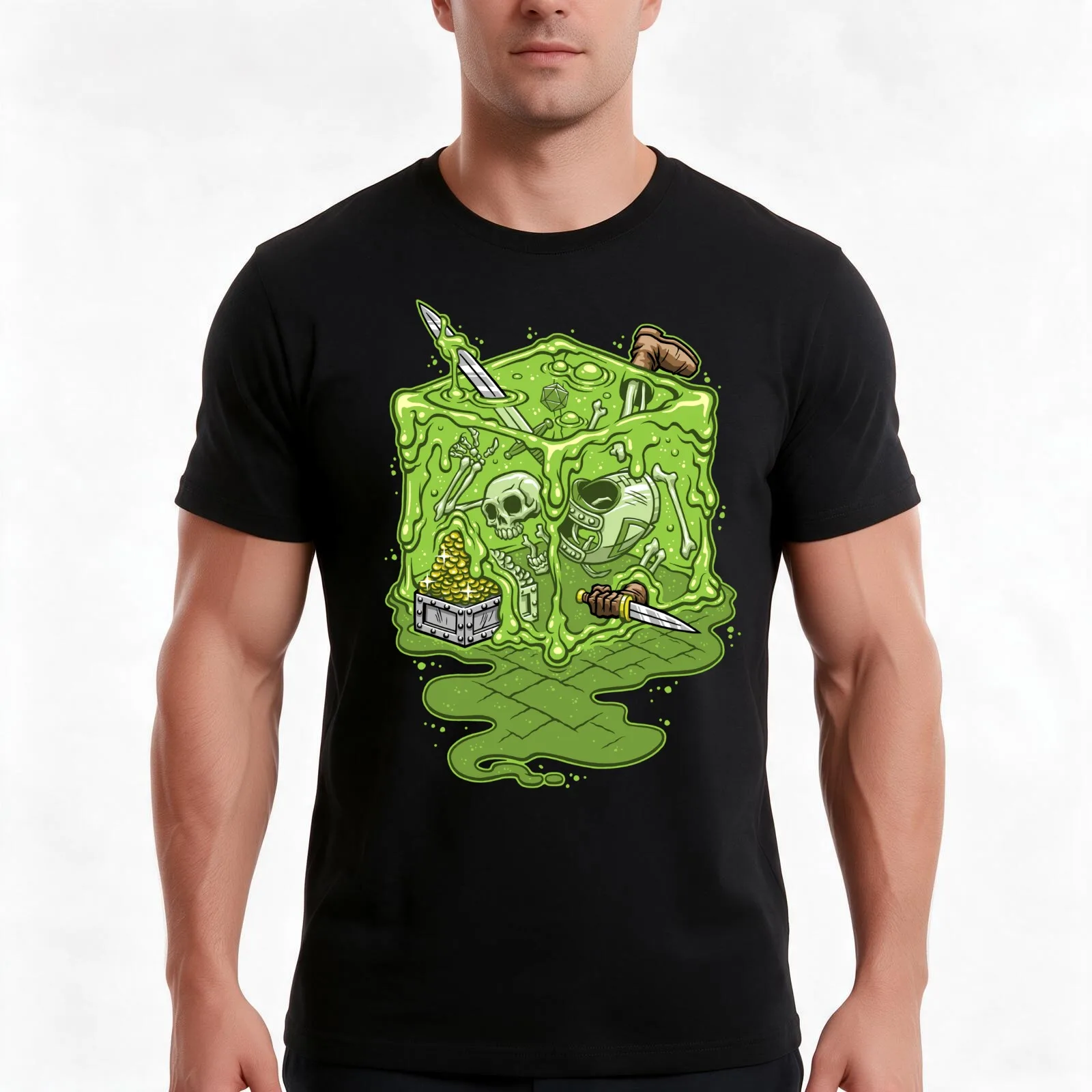 GELATINOUS CUBE! T-Shirt, Summer Casual Cotton Tee, Oversized Streetwear Tops, Vintage Graphic Print, Loose Fit Short Sleeve
