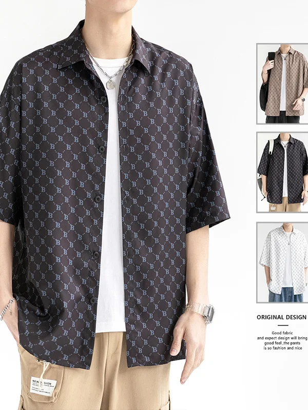 

Свободный принт ort Sve irt Jaet Молодежный повседневный модный полиэфирное волокно Four Seasons Носимый классический воротник на пуговицах