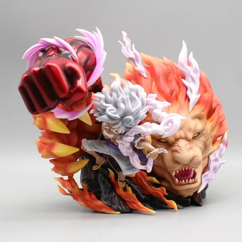 17cm One Piece Gk Ghost Island Nikka Lion Luffy Armed Color Fourth Gear Tian Hui Collectible Figures Anime Peripheral Model Orna