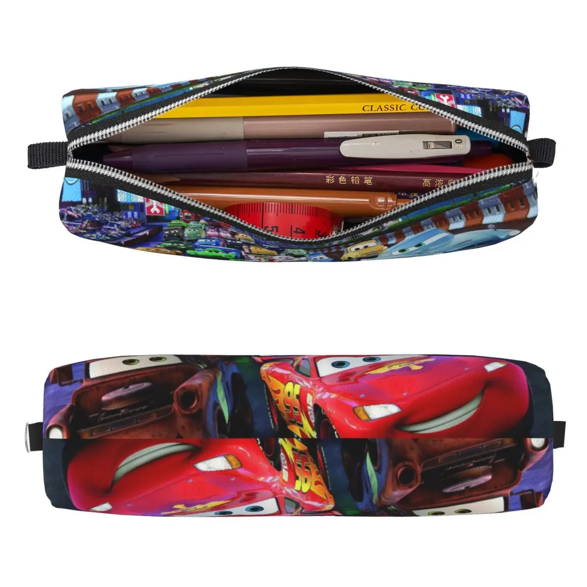 Classic Lightning McQueen Cars Movie Pencil Case Pencilcases Pen Box for Student Big Capacity Bag Office Gifts Stationery