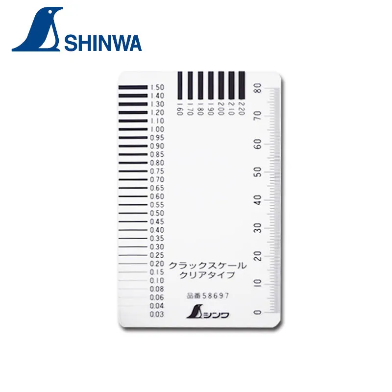 Shinwa-penguin Crack Scale Gap Régua tipo de Cartão Crack Detecção Seam Ruler Gauge 58697 58698 58699 1pc