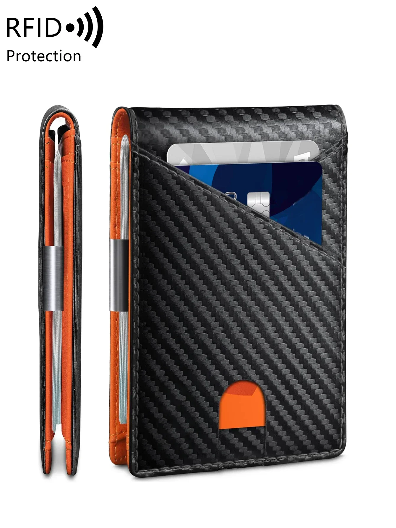 Minimalist Men's Wallet Multifunctional RFID Blocking Front Pocket Portable Card Holder Solid Color Large Capacity 12 Cardwallet