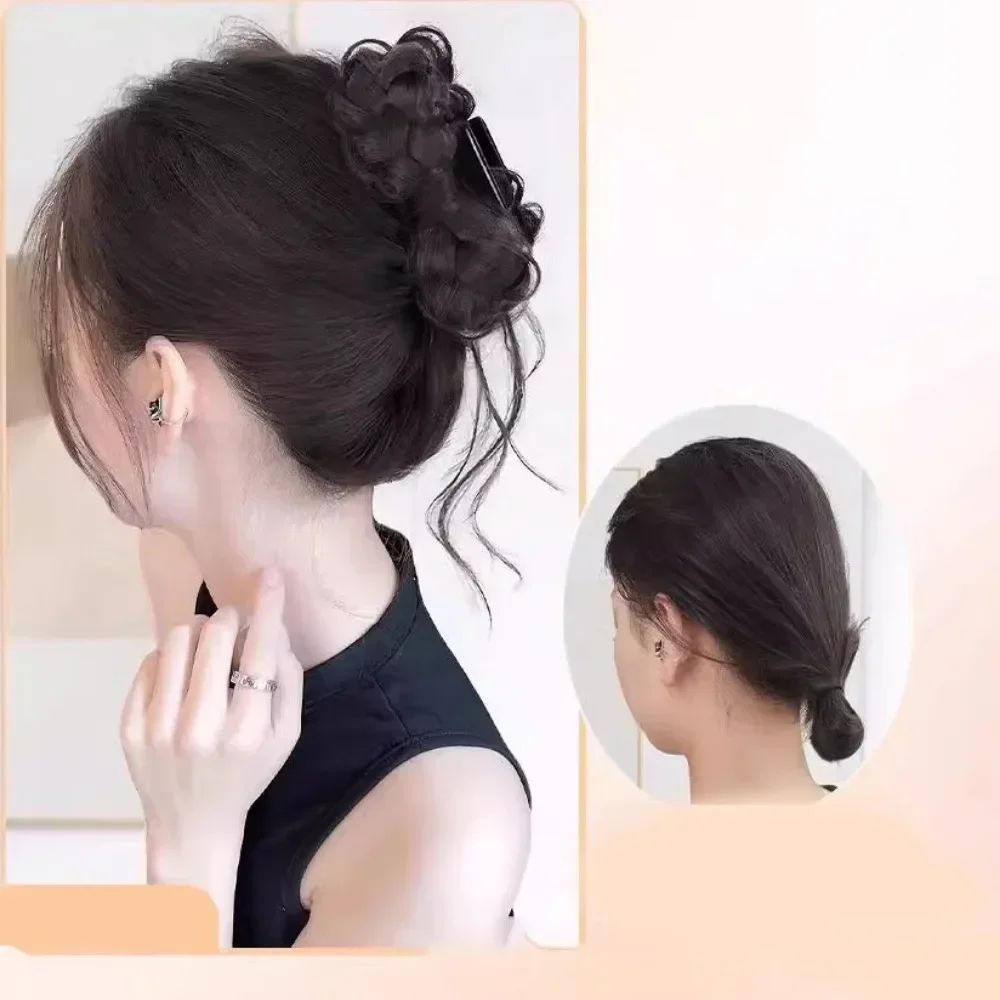 Synthetic Simulation Natural Bowknot Dragon Beard Ponytail Clip-in Wig woman Retro gentle horsetail wig hair Extension