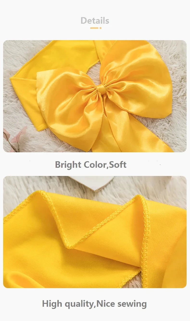 Spandex Chair Sashes, Satin Ribbon Bows for Wedding Events, Banquets Decoration, Elastic Chair Bands with Bow, Many Colors