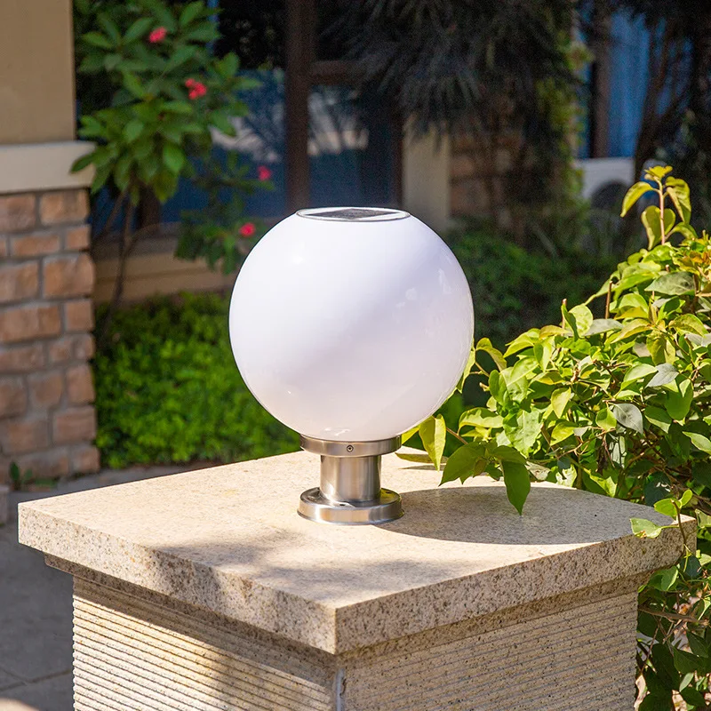 LED Solar Light Solar Column Head Lamp Waterproof Garden Landscape Outdoor Ball Lamp Outdoor Fence Light