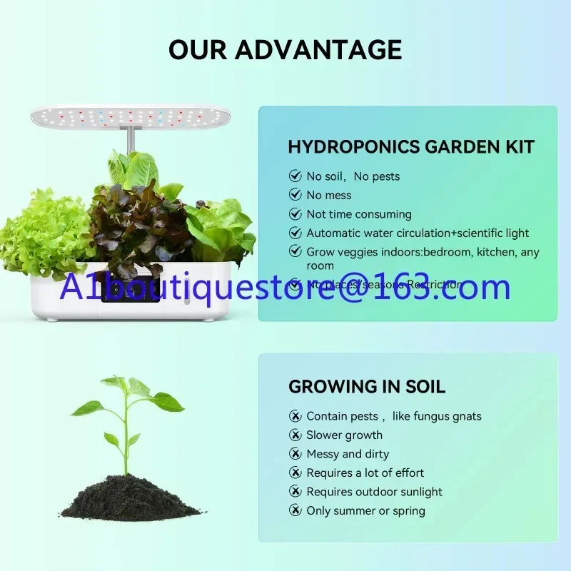 Smart Garden System Hydroponics Growth System Timer Function Light Emitting Diode Hydroponics Growth Kit Planter