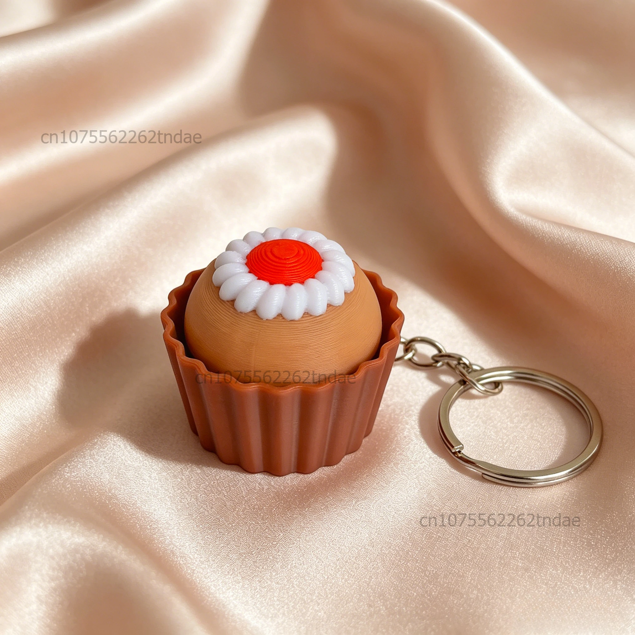 Cake Dessert Shape Keycap Clicker Keychain, 3D Printed