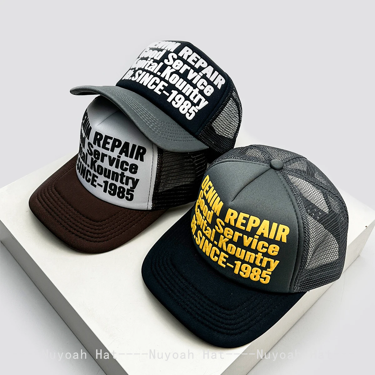 

New Men Women Street Color Block Letters Baseball Hats Breathable Personal Sunshade Street Trucker Caps Mesh Versatile Fashion