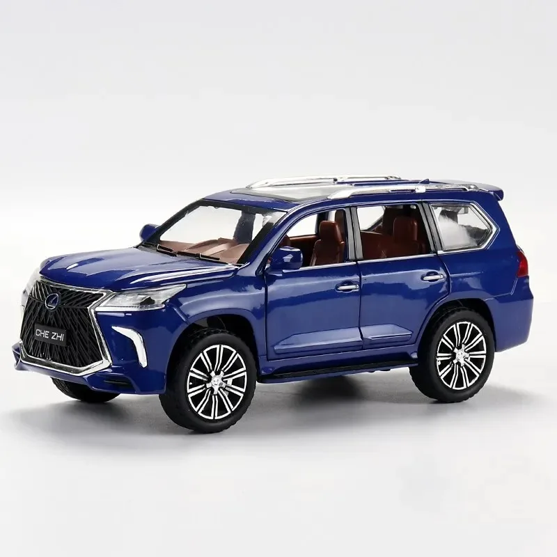 1/24 Lexus LX570 SUV Sport Diecast Toy Car Model pojazdu Pull Back Sound & Light Door Openable Collection Prezent dla dzieci i młodzieży