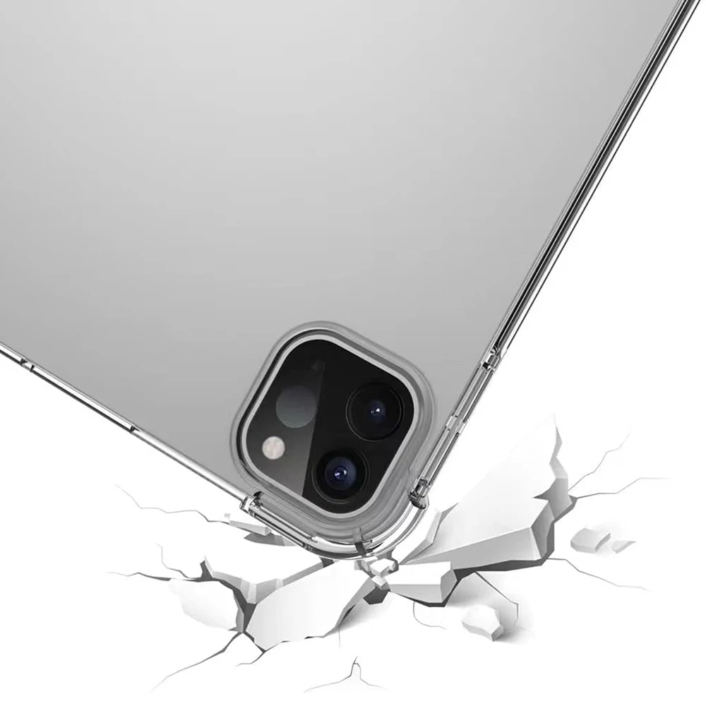 Funda transparente para Apple iPad Pro 11 12,9 2015 2017 2018 2020 2021 2022 a prueba de golpes, carcasa de silicona TPU suave, funda trasera para