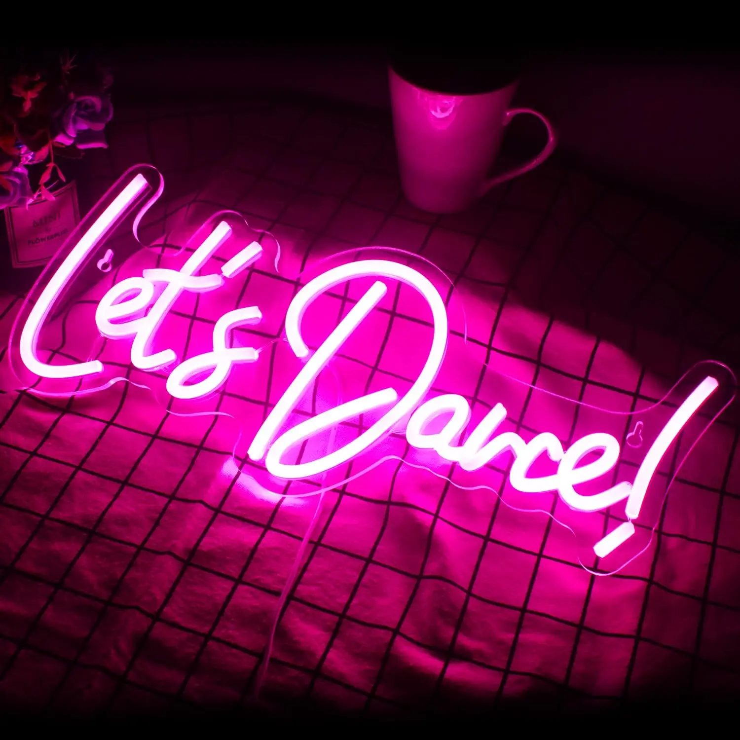 Let\'s Danced Neon Sign LED Neon Light USB Powered Wall Decor for Wedding Dancing Bar Accessories Valentines\' Day Birthday Party