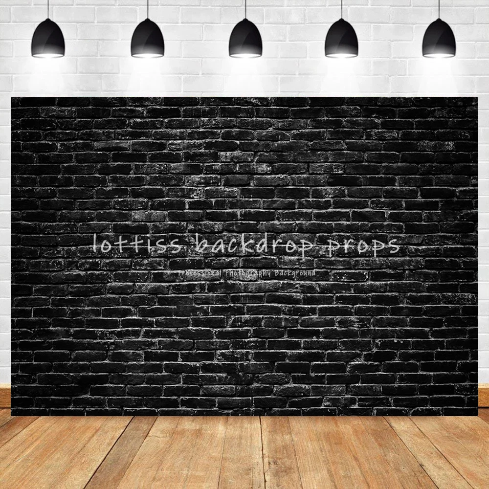 Black Brick Wall Backdrops Series-One For Photography Party Adult Portrait Kids Birthday Decor Old Broken Brick-wall Background