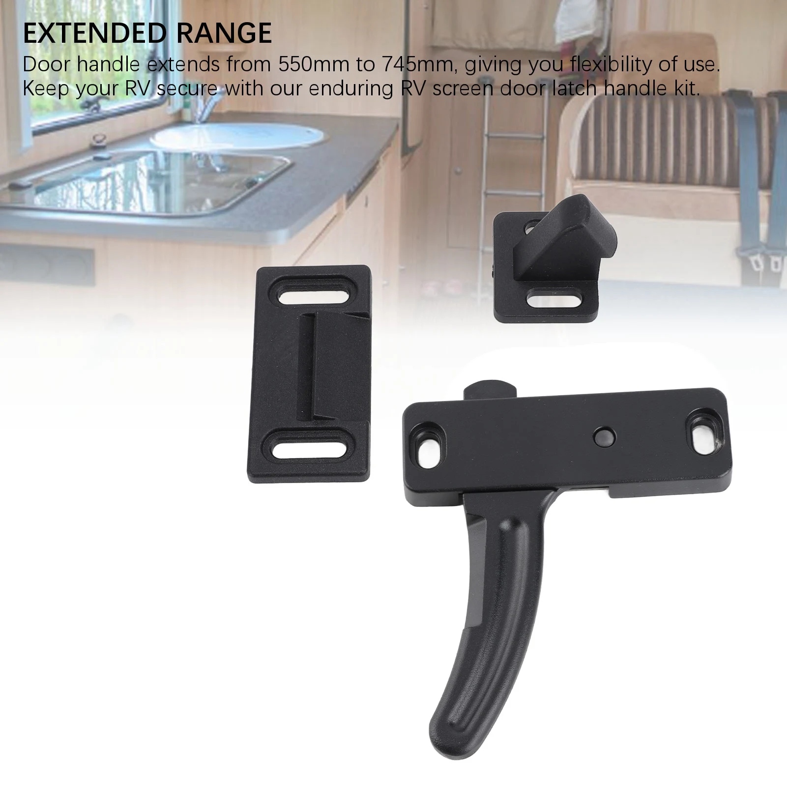 

20 шт., дверная защелка для автофургона, черный металлический экран, дверная ручка, сменный комплект для кемпинга, автомобиля, дома на колесах, дорожного прицепа