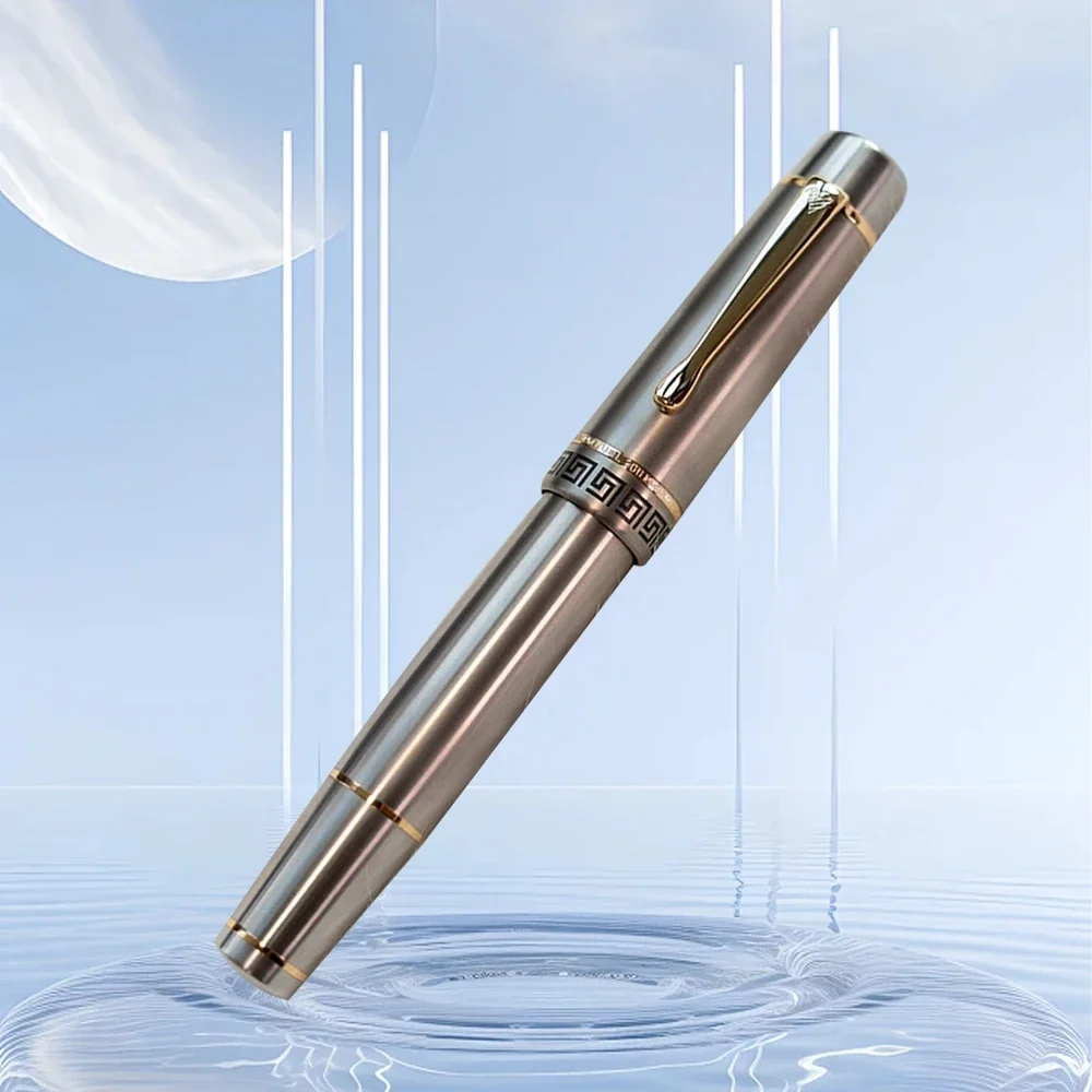 New Limited Edition for Junlai 900# 18K Fountain Pen Titanium Alloy Version Differential Piston 50 Size Writing Pens Stationery