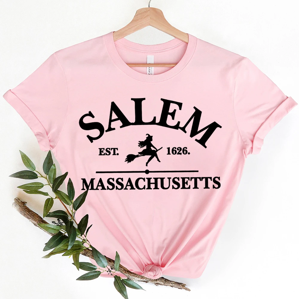 Salem Massachusetts Tops Crewneck Halloween Crewneck T-shirts on Natural Color Gildan Hocus Pocus Sweatshirt Comfort Colors Tees