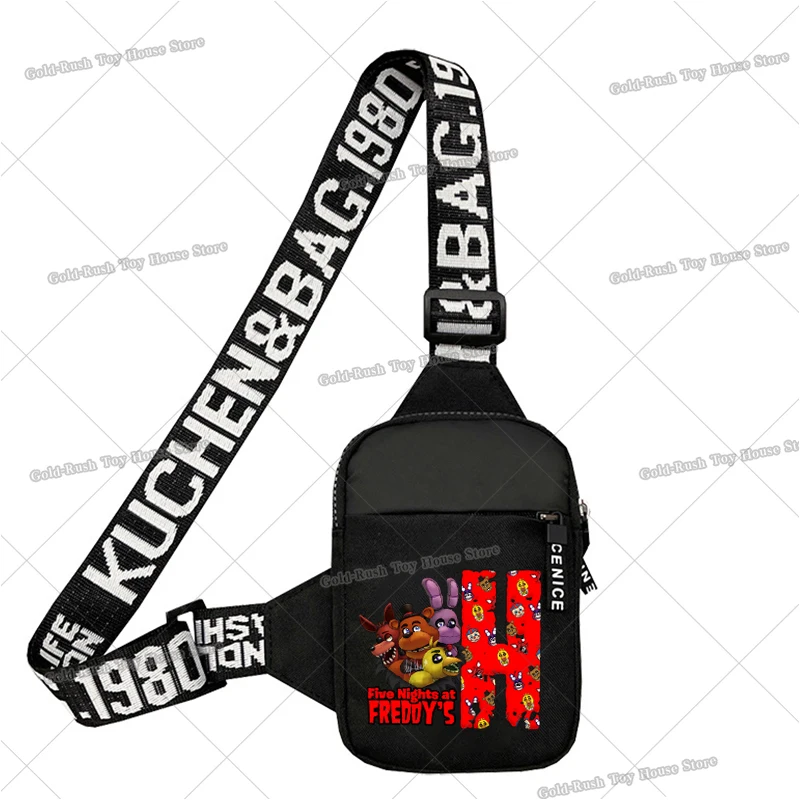 ファイブナイツアットフレディーズ メンズ チェストパック 文字A-Z ボーイズ クロスボディバッグ アニメゲーム トラベル ショルダーバッグ アウトドア ランニング スマホポーチ