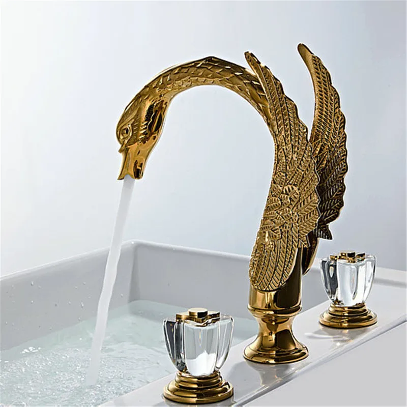 

Tuqiu Gold Смеситель для ванной комнаты широко распространенный латунный и хрустальный смеситель для раковины, роскошный смеситель для раковины, смеситель для раковины в душевой комнате