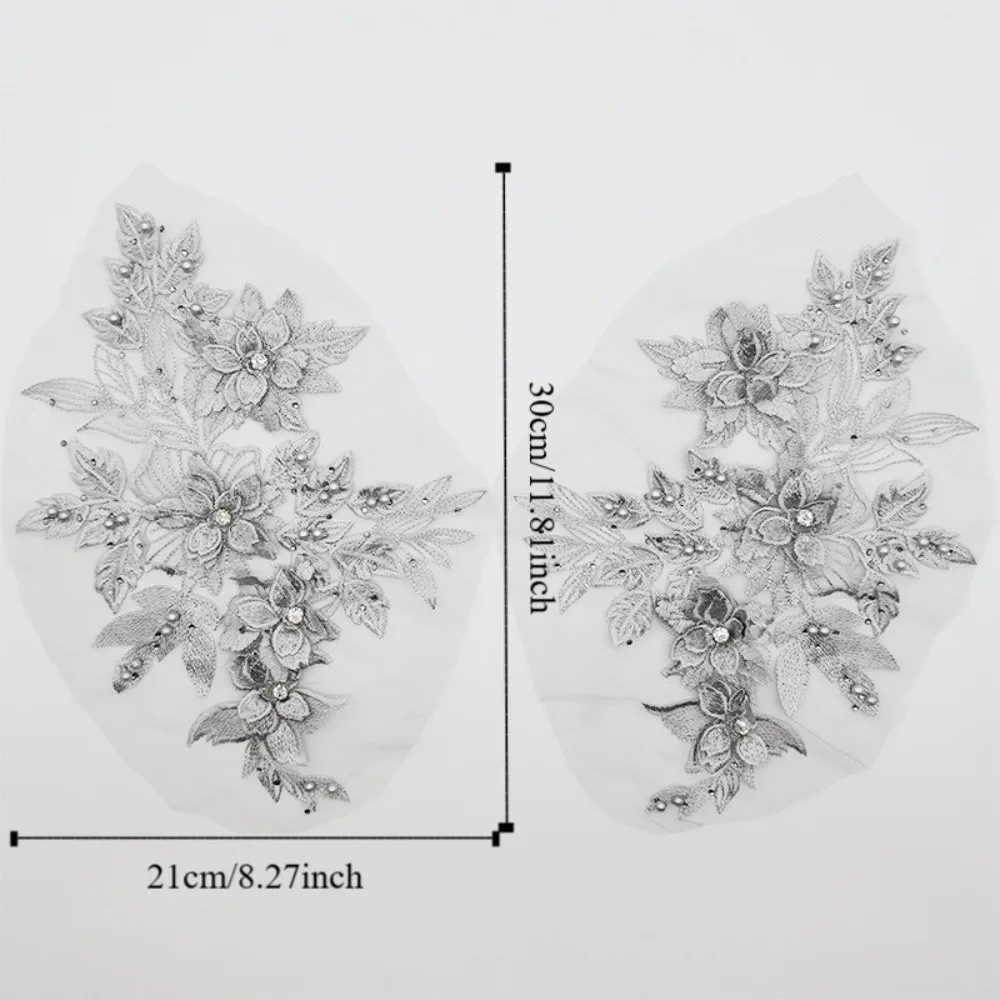 زهرة التطريز الترتر شارة مطرّزة أنيقة فاخرة 3D زهرة التصحيح حساسة البوليستر زهرة المطرزة بقع #6