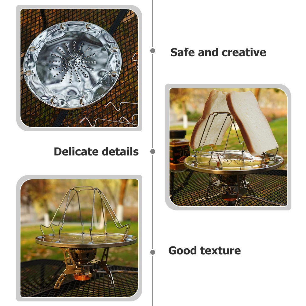

2 Pcs Outdoor Toaster Bread Maker Rack Flexible Cooking Grill Racks Metal Camping Baking Cooling Machine Holder Foldable