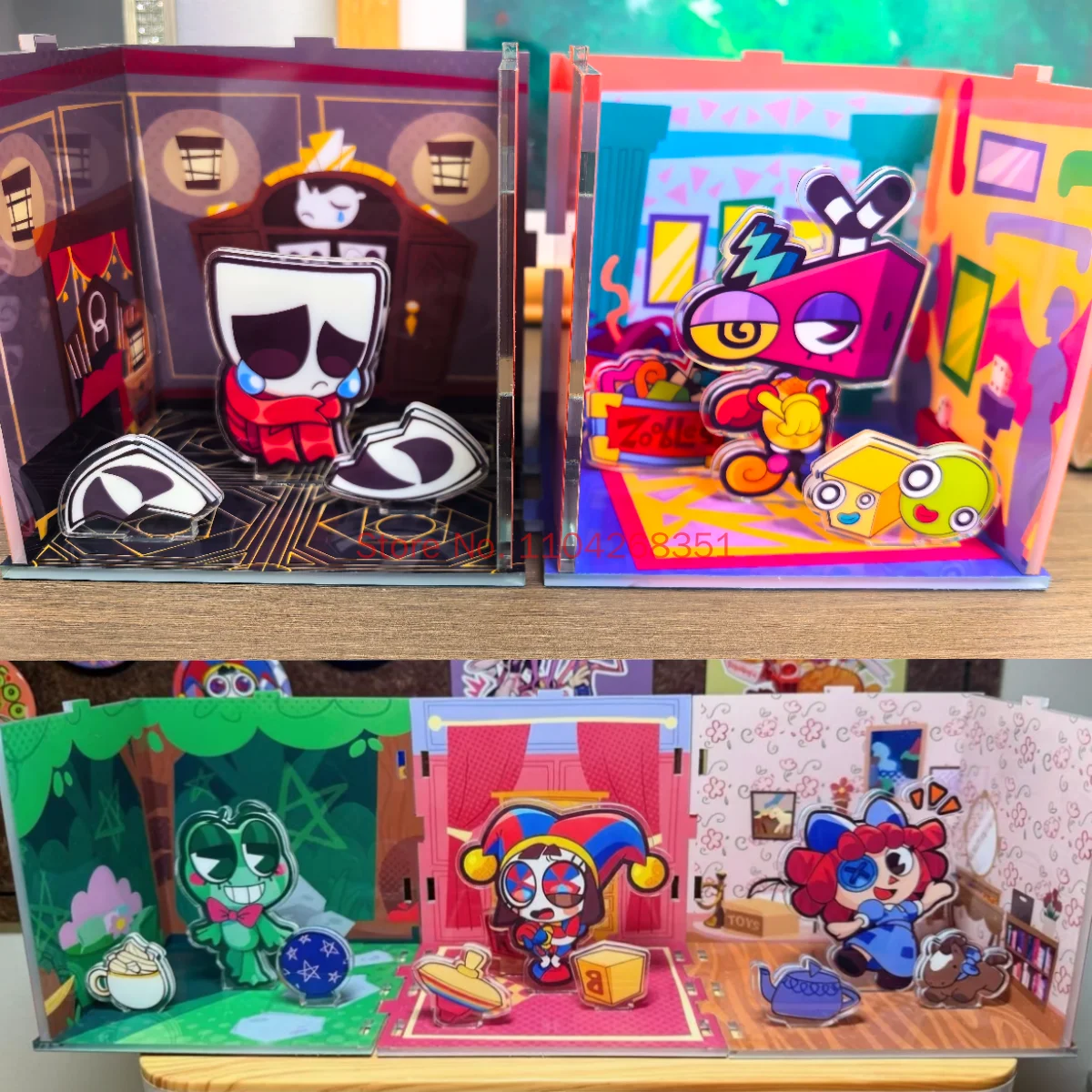 MINI DIY Jax Combination Standing Card Pomni Cute Assemble The Signboard Collectible Fanmade Gangle Caine Model Ornamment Toys
