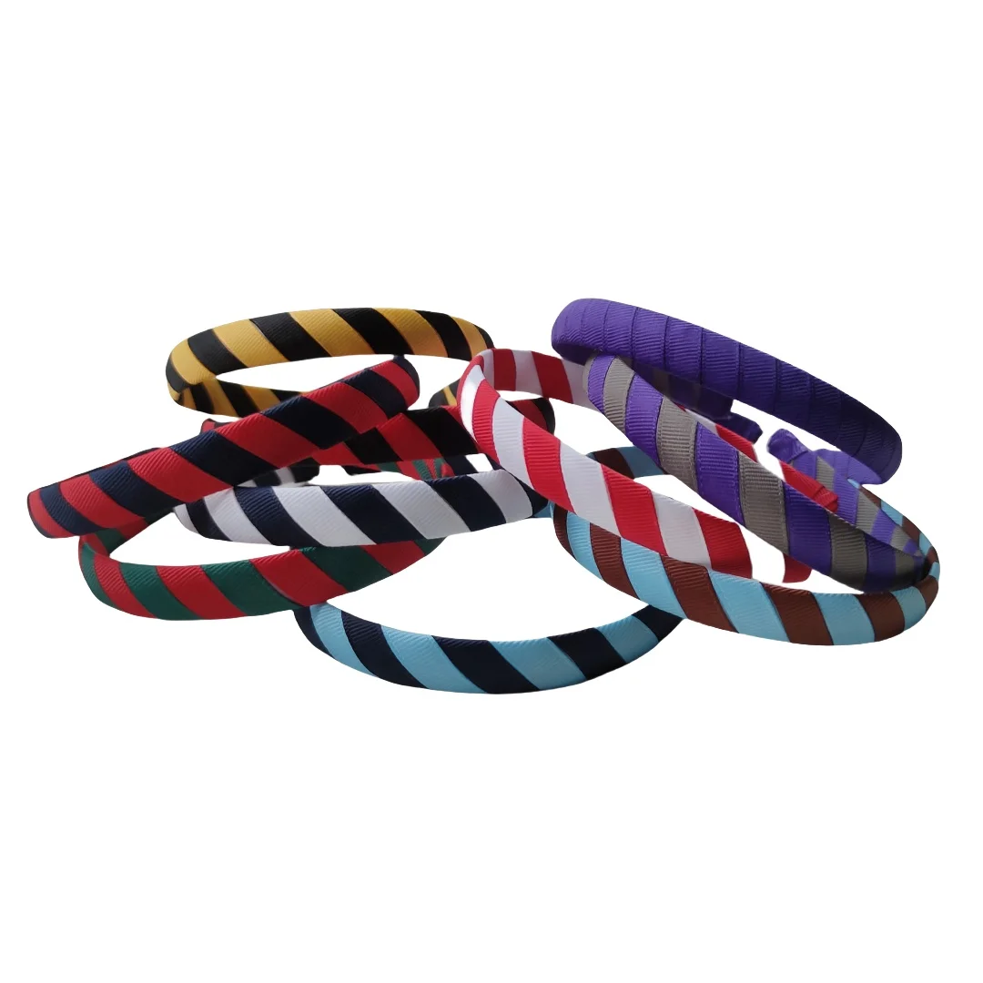 

Two Tone Hairbands Hair Head Hoop Band Boutique Ribbon Covered Plastic 1.5CM 2CM Headband Lady Girl Accessories Headwear 10Pcs