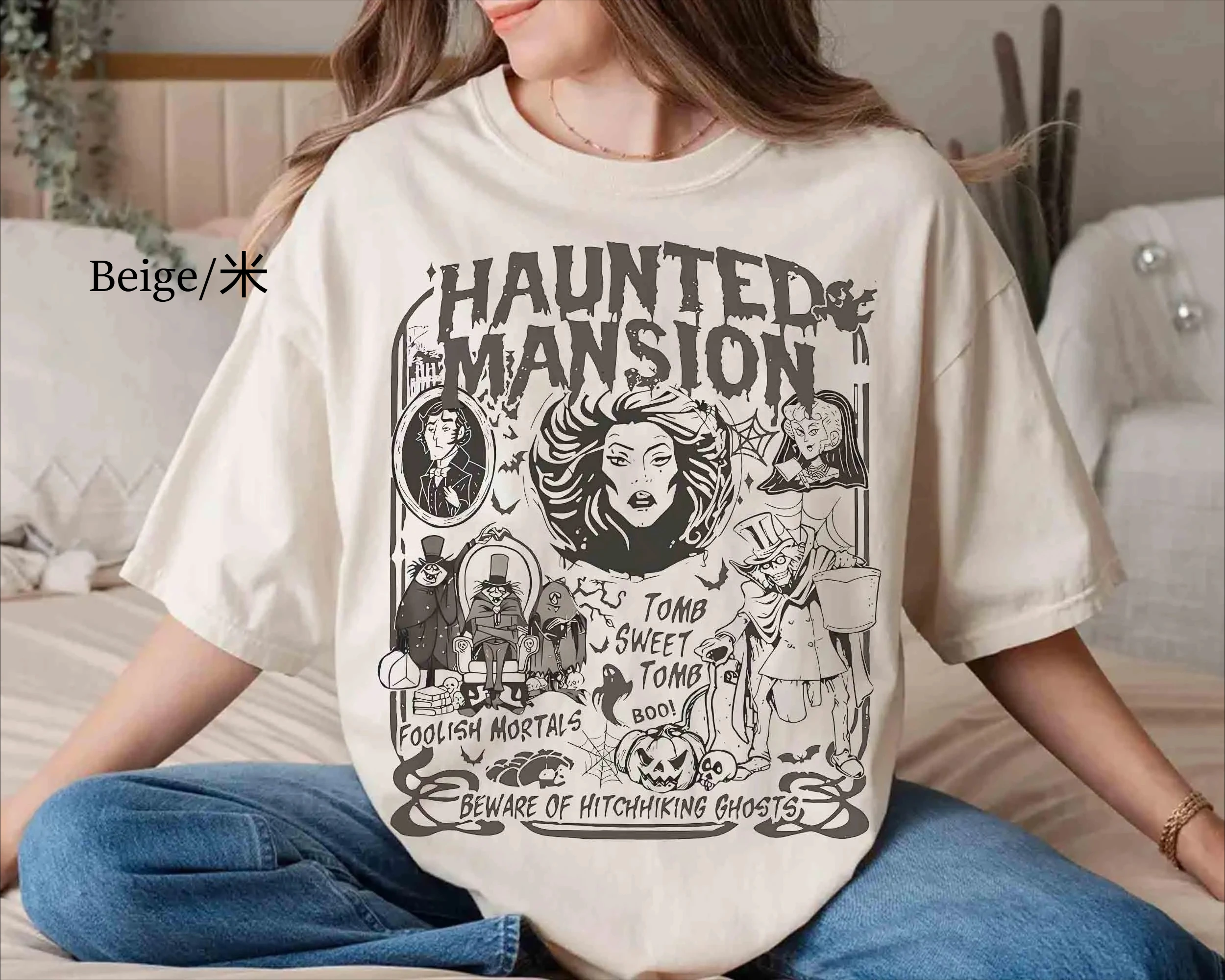 Vintage Disney Haunted Mansion T-Shirt Welcome Foolish Mortals Shirt Hitchhiking Ghost Disney Girl Trip