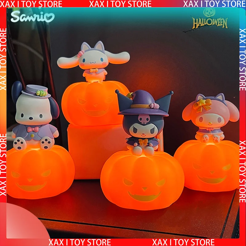 

New Genuine Sanrio Kuromi My Melody Halloween Pumpkin Nightlight Cinnamoroll Anime Figures Kawaii Figure Dolls Decoration Gift