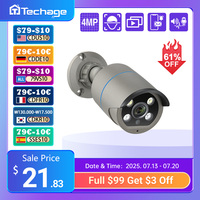 Techage 4MP POE Camera AI Smart Two Way Audio Outdoor Face Detection IP66 Waterproof  CCTV Video Surveillance IP Security Camera