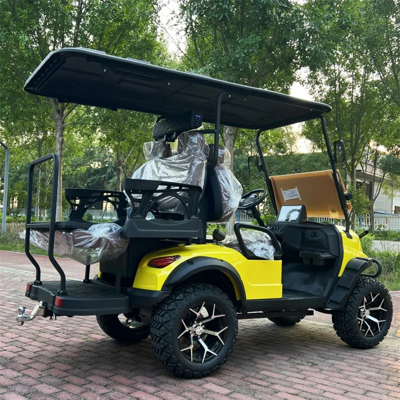 Mini chariot de club de golf 4 places, approuvé CE, max 120km, haut-parleur au lithium, voiturette de golf électrique, Bumosquito, dernière conception