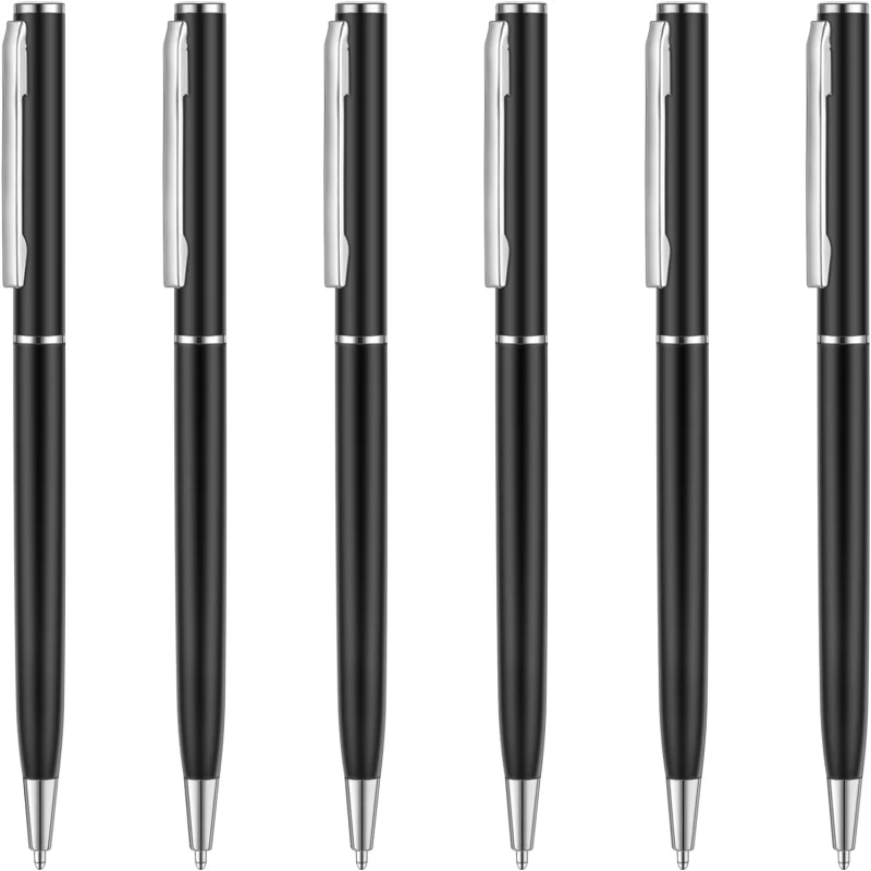 

5 Pcs Slim Metallic Retractable Ballpoint Pens , Nice Gift for Business Office Students Teachers Wedding Christmas,