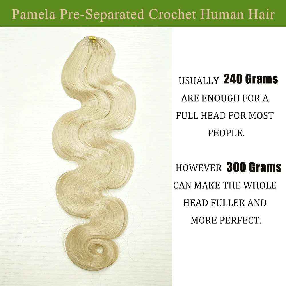 613 Blonde Feather Crochet Human Hair Bundles Body Wave Knotless Pre-Separated Crochet Hair Extensions Twist Braiding Hair