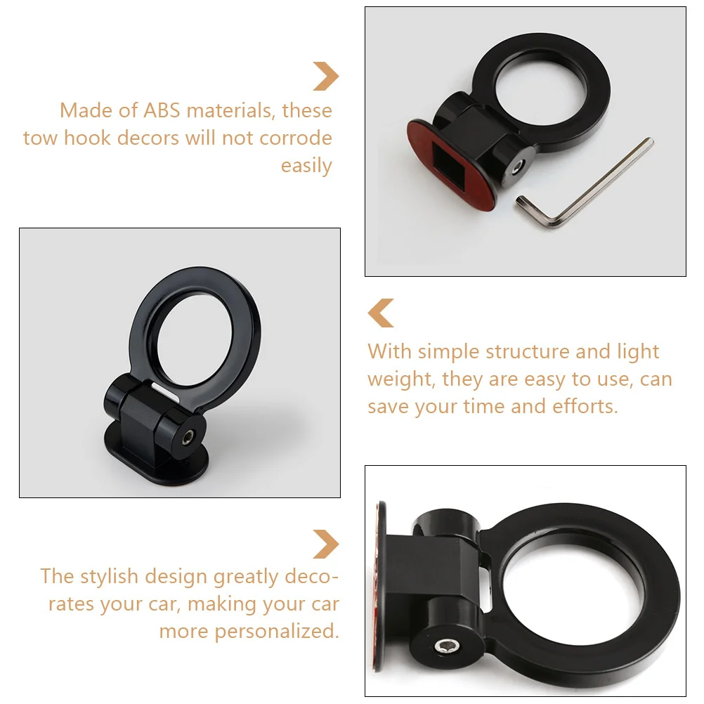 

Drag Hook Decor Abs Durable Car Styling Modification Simulation Tow Hook Sticker For Vehicle Bumper Auto Exterior