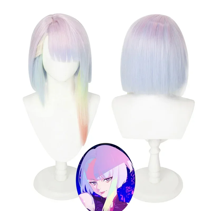 2025 New Anime Cyberpunk Edgerunners Lucy Cosplay Wig Lucyna Kushinada Multicolor Hair Heat Resistant Wigs wat156