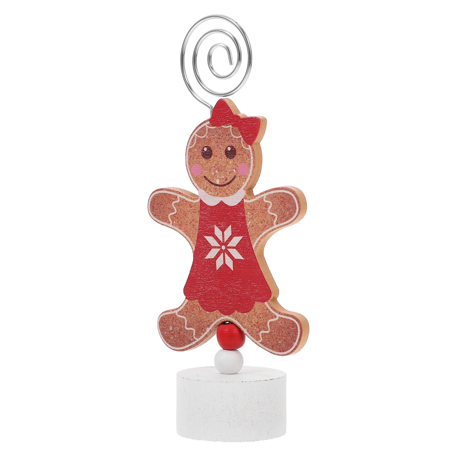 

Gingerbread Man Table Card Holder Memo Note Greeting Name Clip Photo Stand Holders Wood Iron Material Festive Christmas