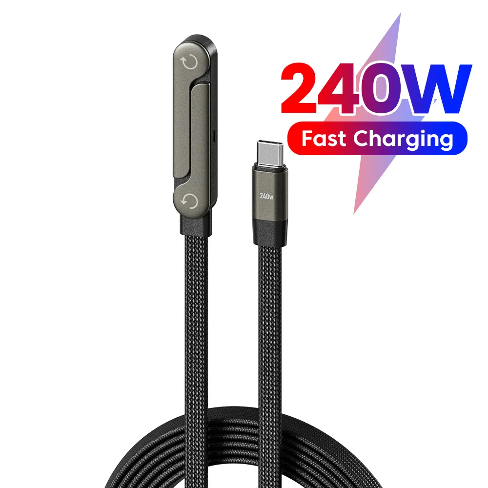240W Elleboog USB Type C naar USB C-kabel PD Snelle oplaadkabel Type C Draad Telefoonstandaard voor iPhone 17 16 15 Xiaomi Samsung Huawei - afbeelding 2