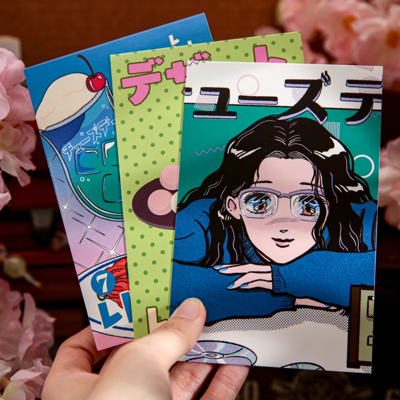 30Sheets/box Japanese Showa Handbook Boxed Postcards Travel Commemorative Cards Hand Account Notebooks Decorative Card Paper