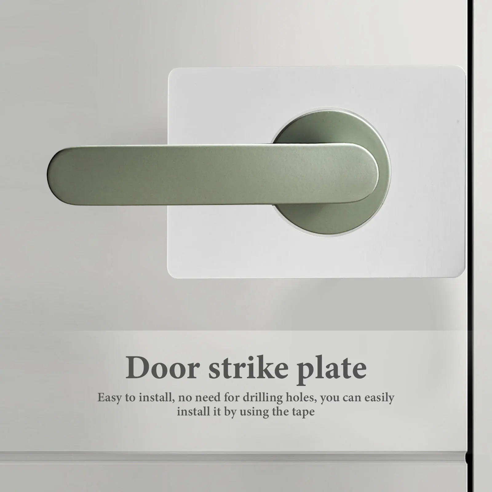 

6pcs Strike Plates Stainless Steel Reinforcement Plates Home Office Hotel Front Repair Security Door Knob Plate Covers Deadbolt