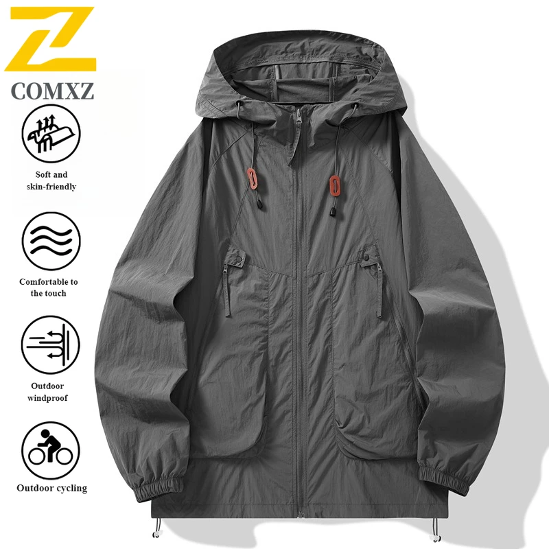 

Summer UV Protection Hooded Jacket Unisex UPF50+ Ultra Thin Ice Silk Fishing Skin Coat with Quick-Dry Technology Outdoor Sports