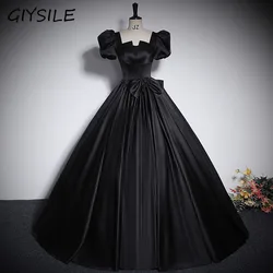 Satin Evening Gown Puff Short Sleeve Long Dress Strappy Wedding Dress for Women Vestidos De Fiesta Party Dresses Women Evening