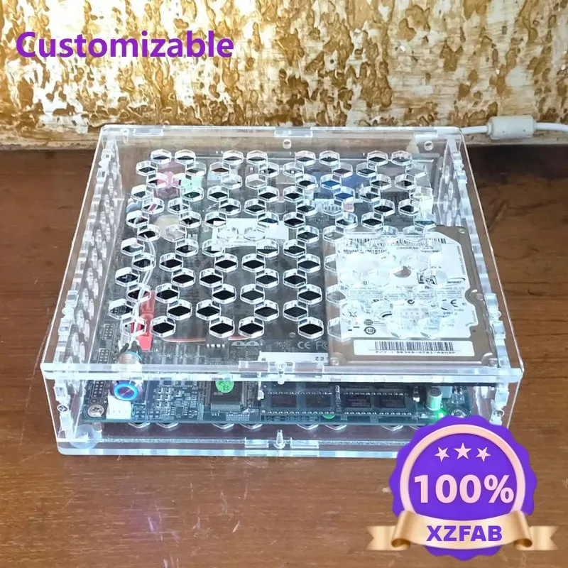 Factory Direct 2026 ITX Small Chassis Mini Compact Acrylic Plexiglass DIY Display Core Computer Onboard DC Industrial Control Ma