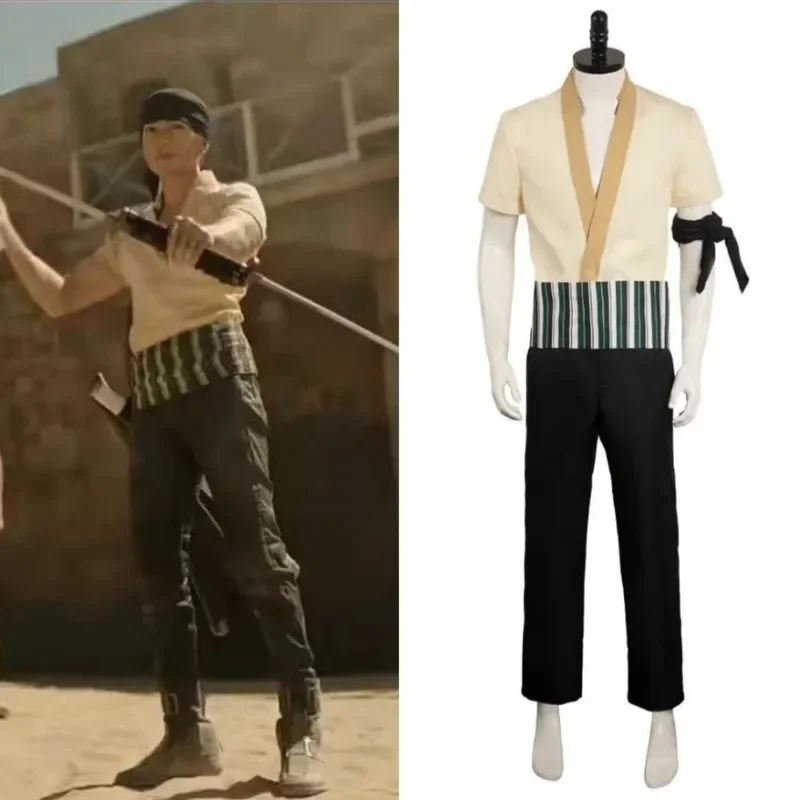 NEW Anime Movie Roronoa Zoro Cosplay Costume East Blue Adult Child Uniform Top Pants Halloween Carnival Party Role Play Suit