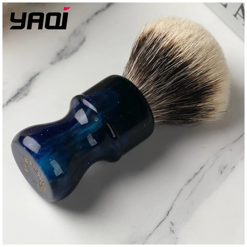 YAQI Mysterious Space Color Handle 24MM Two Band Hair Knot Shaving Brush for Men Mens Grooming Tools Best Gift