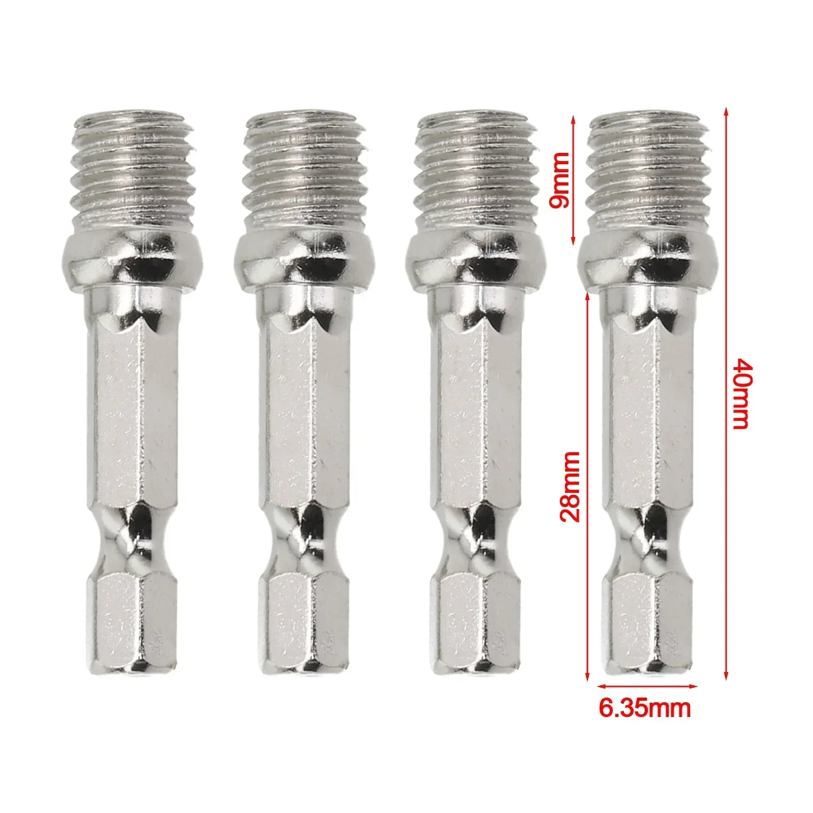 Drill Chuck Connecting Rod 1/4 2pcs Connecting Rod Adapter Metal Material Polishing Disc Connection Screwdriver