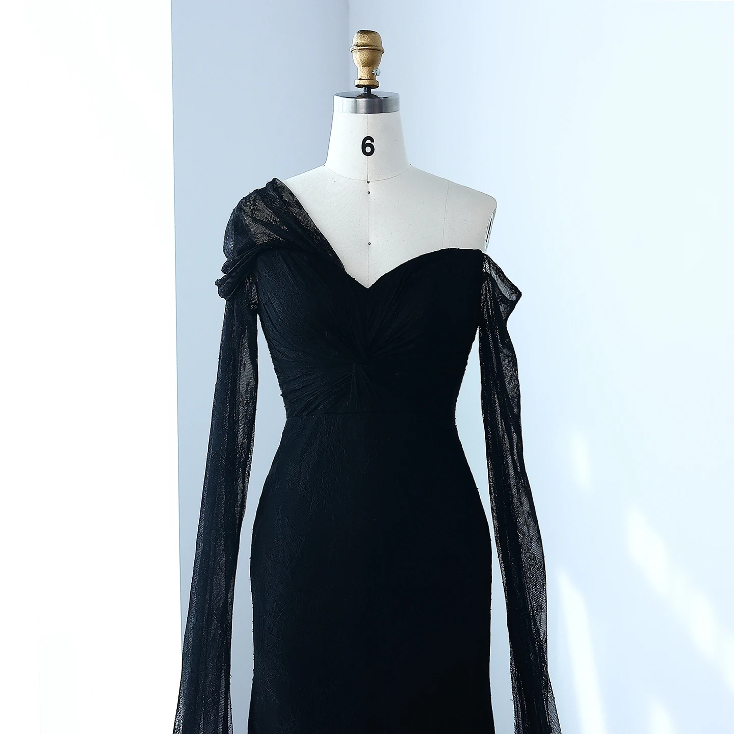 Sharon Said Spitzen-Meerjungfrauenkleid in Lila mit Kurzen Ärmeln, Arabisches Damen-Hochzeitskleid SF055, Maßanfertigung – Detail 16