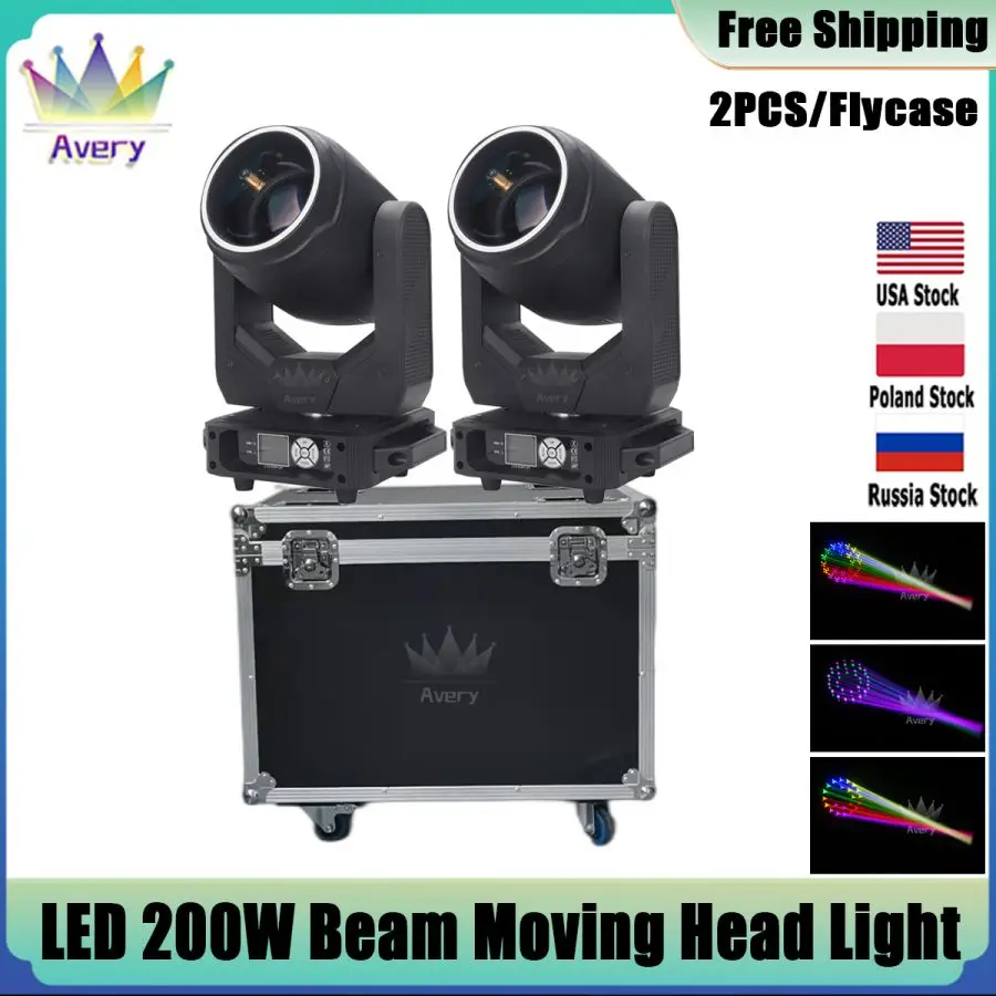 

0 Tax 2 Lights 1 Flight Case 200W Beam Spot LED Moving Head Wash Pro Sound Disco Party Nightclub Bar Wedding Live Activity Stage